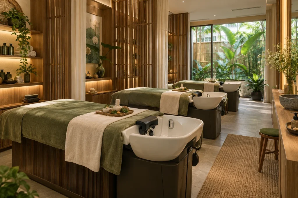 Không gian tiệm gội đầu dưỡng sinh
